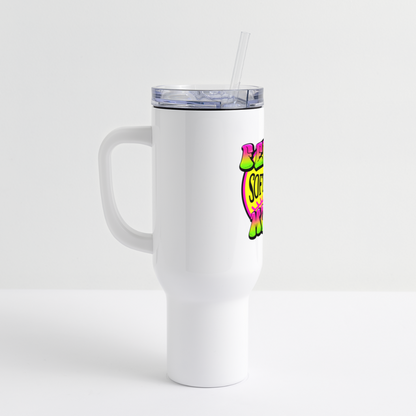 Feral Softball Mom 40 oz Travel Tumbler - white