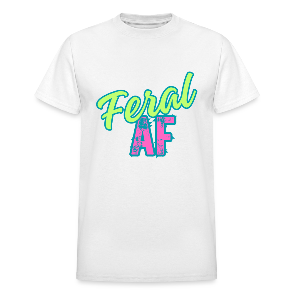 PASTEL FERAL AF Gildan Ultra Cotton Adult T-Shirt - white