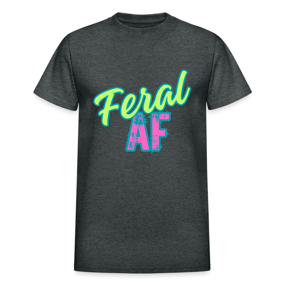 PASTEL FERAL AF Gildan Ultra Cotton Adult T-Shirt - deep heather