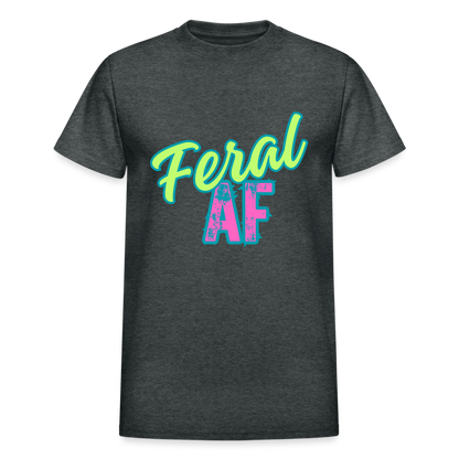PASTEL FERAL AF Gildan Ultra Cotton Adult T-Shirt - deep heather