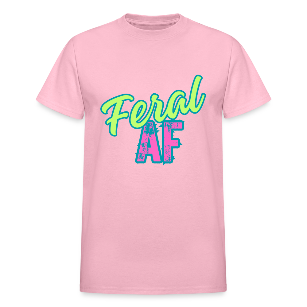 PASTEL FERAL AF Gildan Ultra Cotton Adult T-Shirt - light pink