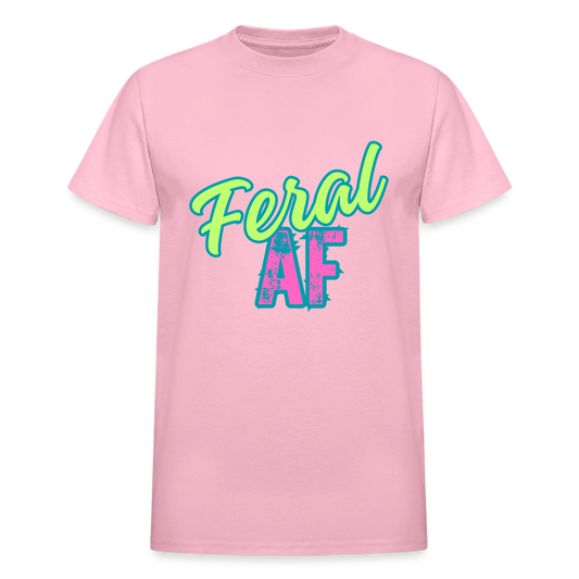 PASTEL FERAL AF Gildan Ultra Cotton Adult T-Shirt - light pink