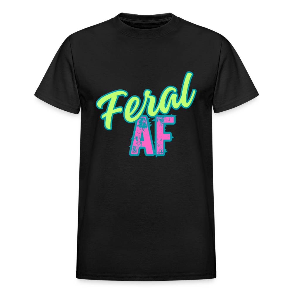 PASTEL FERAL AF Gildan Ultra Cotton Adult T-Shirt - black