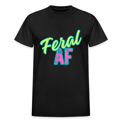 PASTEL FERAL AF Gildan Ultra Cotton Adult T-Shirt - black