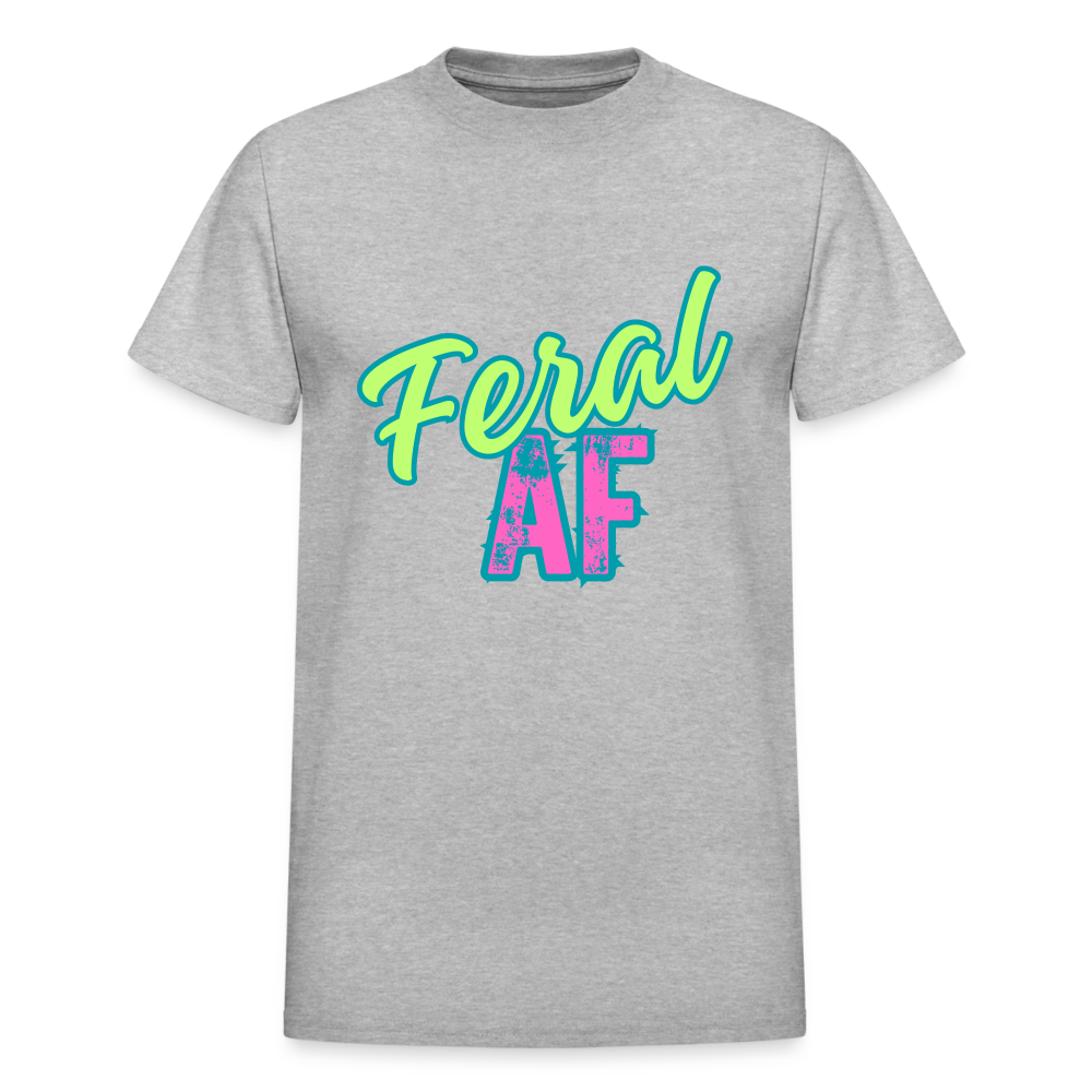 PASTEL FERAL AF Gildan Ultra Cotton Adult T-Shirt - heather gray