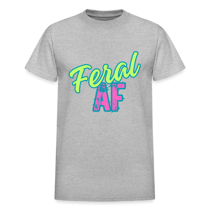 PASTEL FERAL AF Gildan Ultra Cotton Adult T-Shirt - heather gray