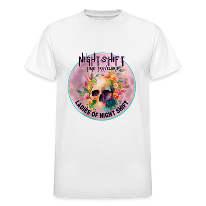 LADIES NIGHT SHIFT Gildan Ultra Cotton Adult T-Shirt - white