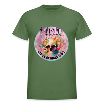 LADIES NIGHT SHIFT Gildan Ultra Cotton Adult T-Shirt - military green