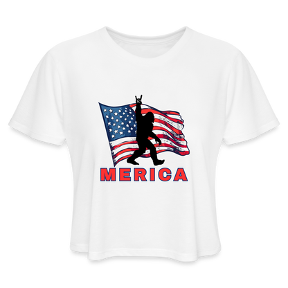 MERICA Women's Cropped T-Shirt - white