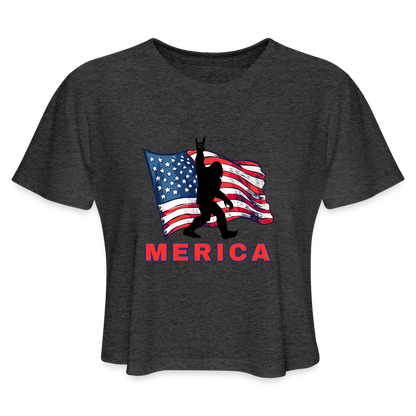 MERICA Women's Cropped T-Shirt - deep heather
