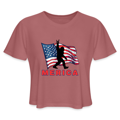 MERICA Women's Cropped T-Shirt - mauve