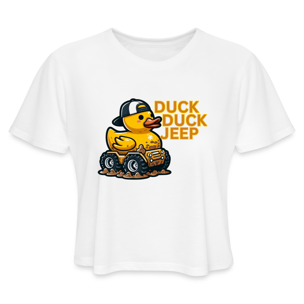 DUCK DUCK JEEP Women's Cropped T-Shirt - white