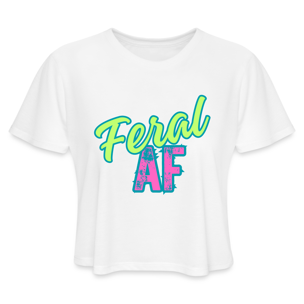 FERAL AF Women's Cropped T-Shirt - white