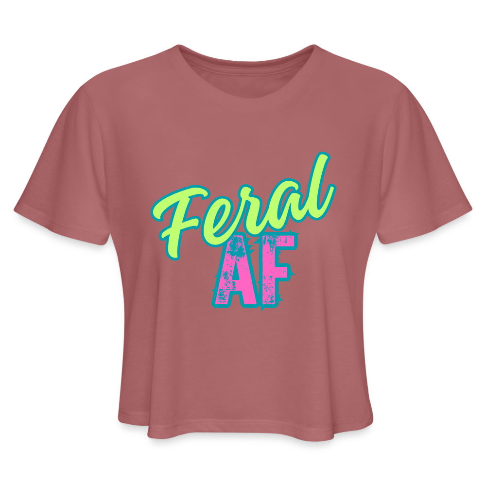 FERAL AF Women's Cropped T-Shirt - mauve