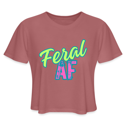 FERAL AF Women's Cropped T-Shirt - mauve