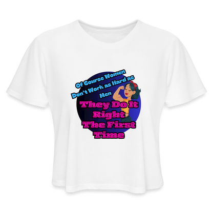 WOMEN DO IT RIGHT Women's Cropped T-Shirt - white