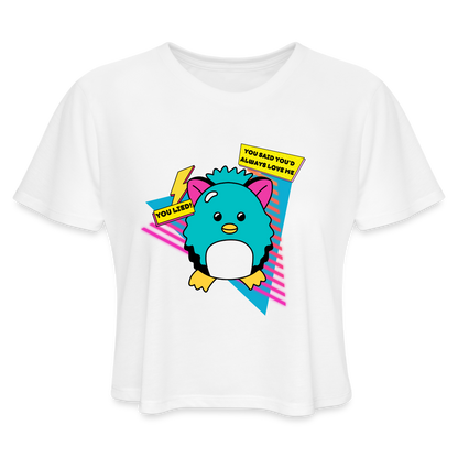 NOSTALGIA ANIMAL Women's Cropped T-Shirt - white