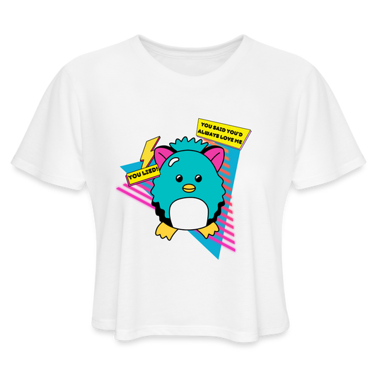 NOSTALGIA ANIMAL Women's Cropped T-Shirt - white