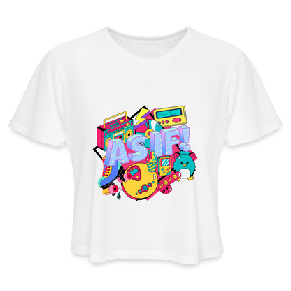 NOSTALGIA AS IF Women's Cropped T-Shirt - white