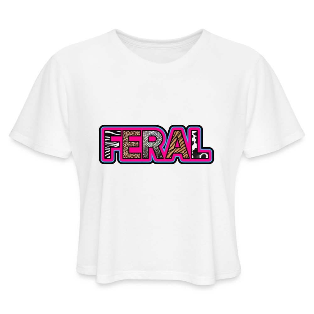 FERAL Women's Cropped T-Shirt - white