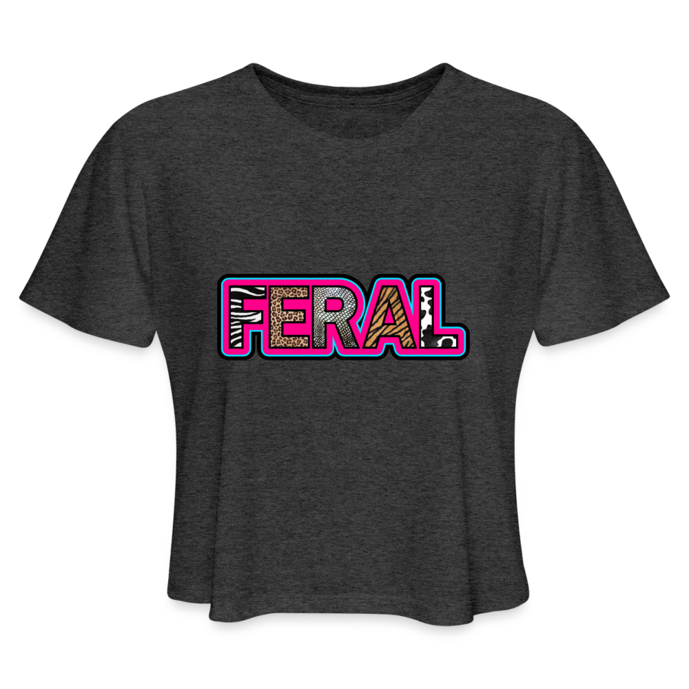 FERAL Women's Cropped T-Shirt - deep heather