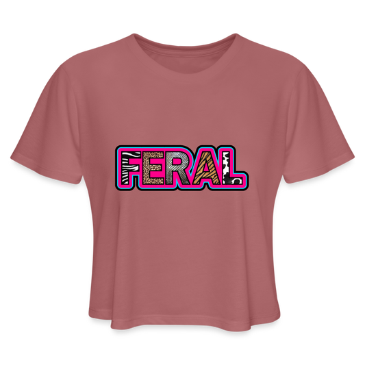 FERAL Women's Cropped T-Shirt - mauve