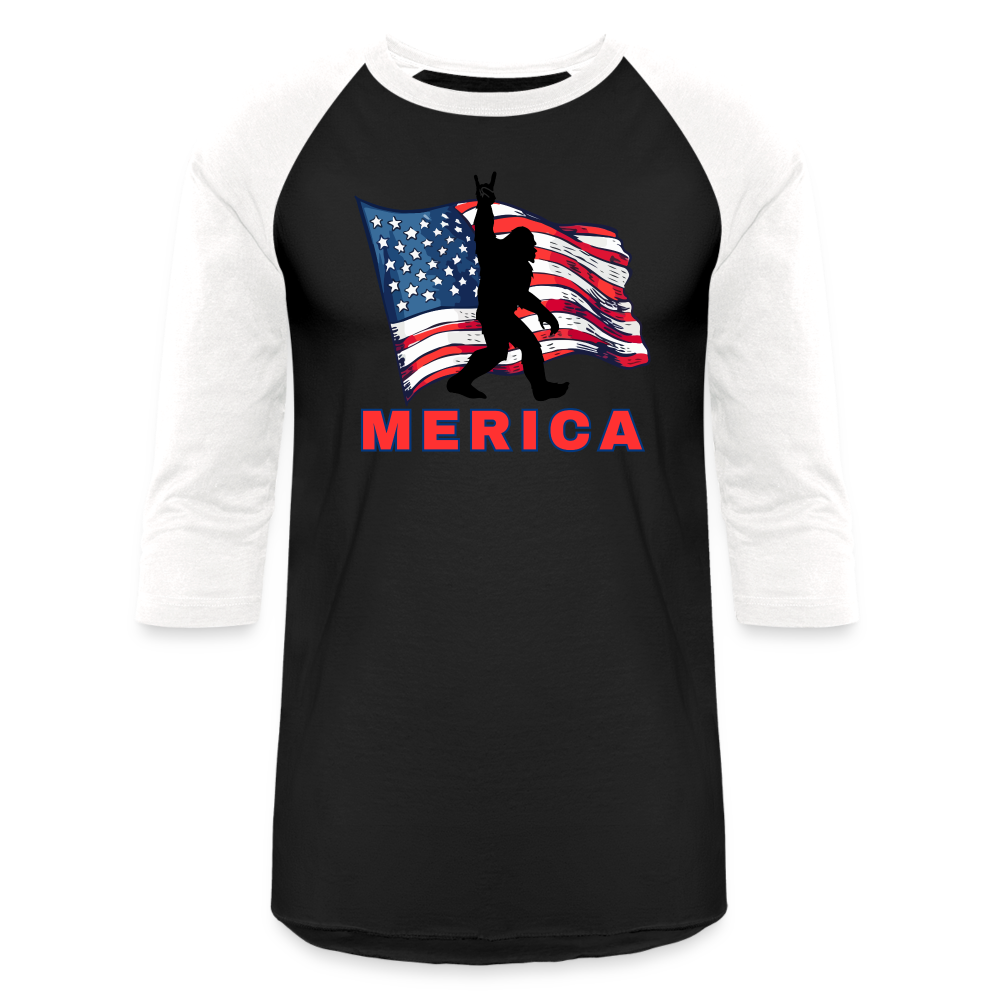 MERICA Baseball T-Shirt - black/white