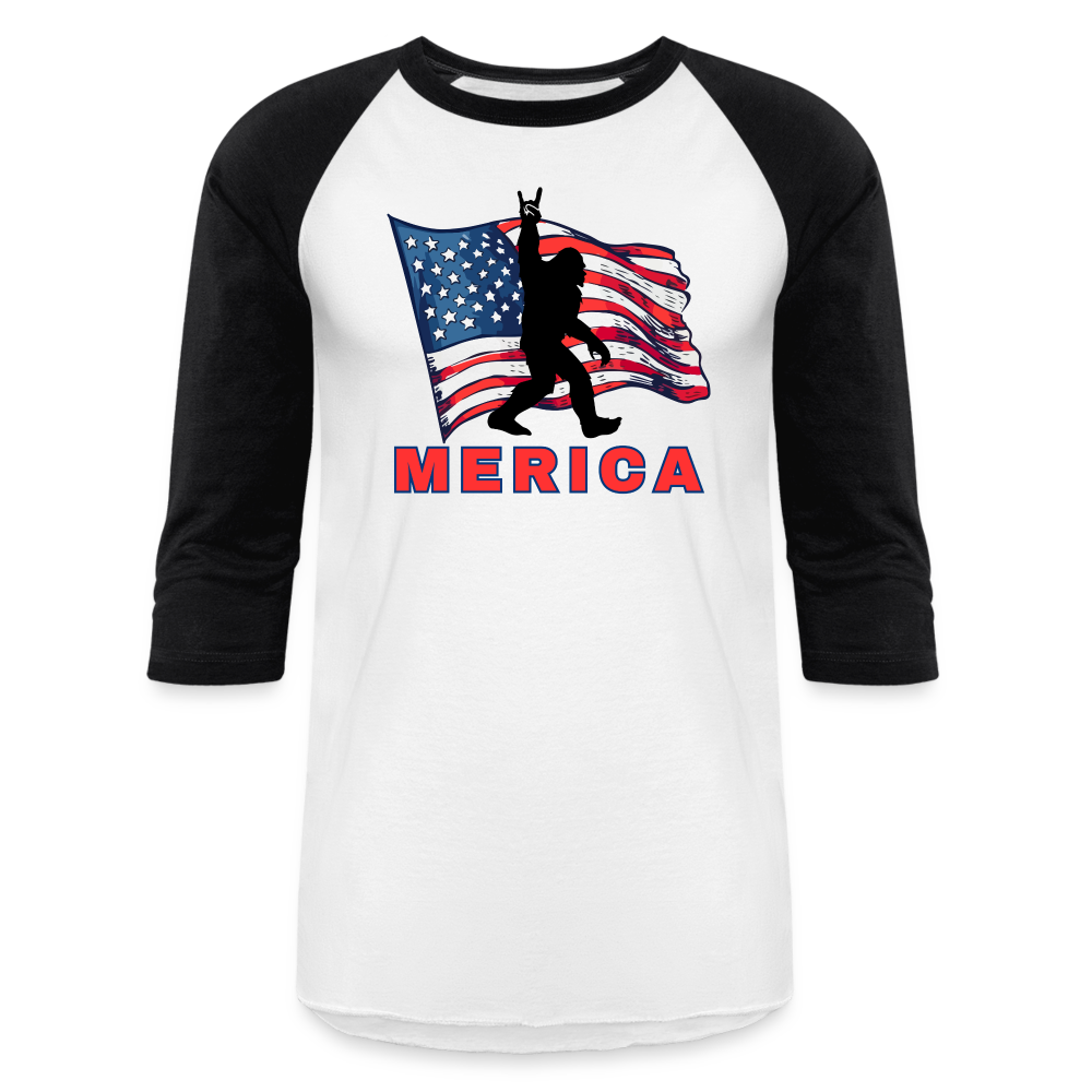 MERICA Baseball T-Shirt - white/black