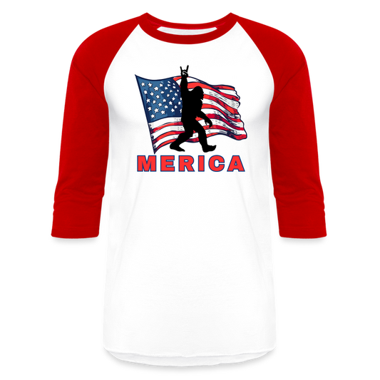 MERICA Baseball T-Shirt - white/red