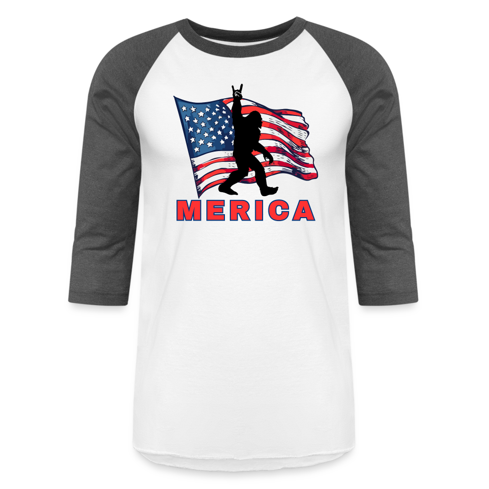 MERICA Baseball T-Shirt - white/charcoal