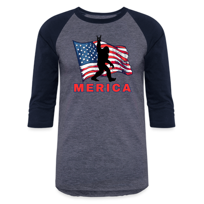 MERICA Baseball T-Shirt - heather blue/navy