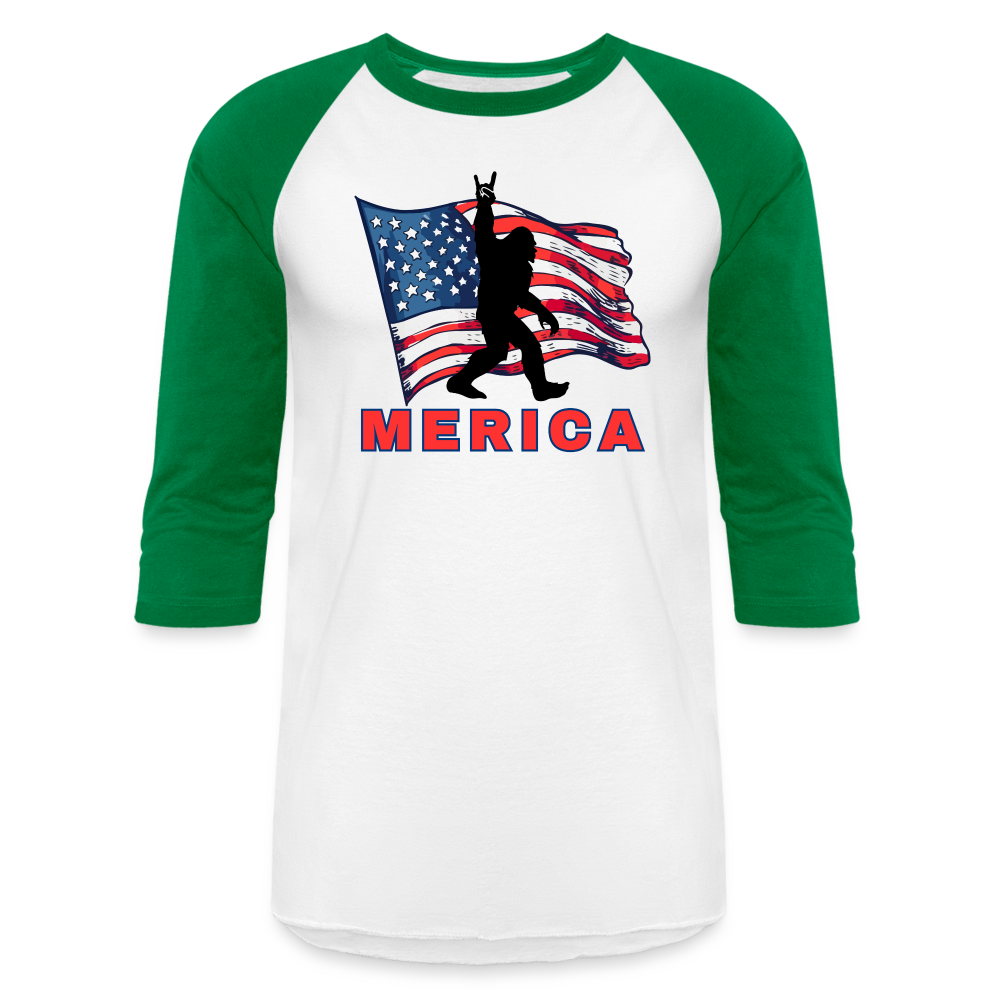 MERICA Baseball T-Shirt - white/kelly green