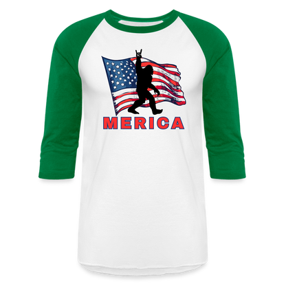 MERICA Baseball T-Shirt - white/kelly green