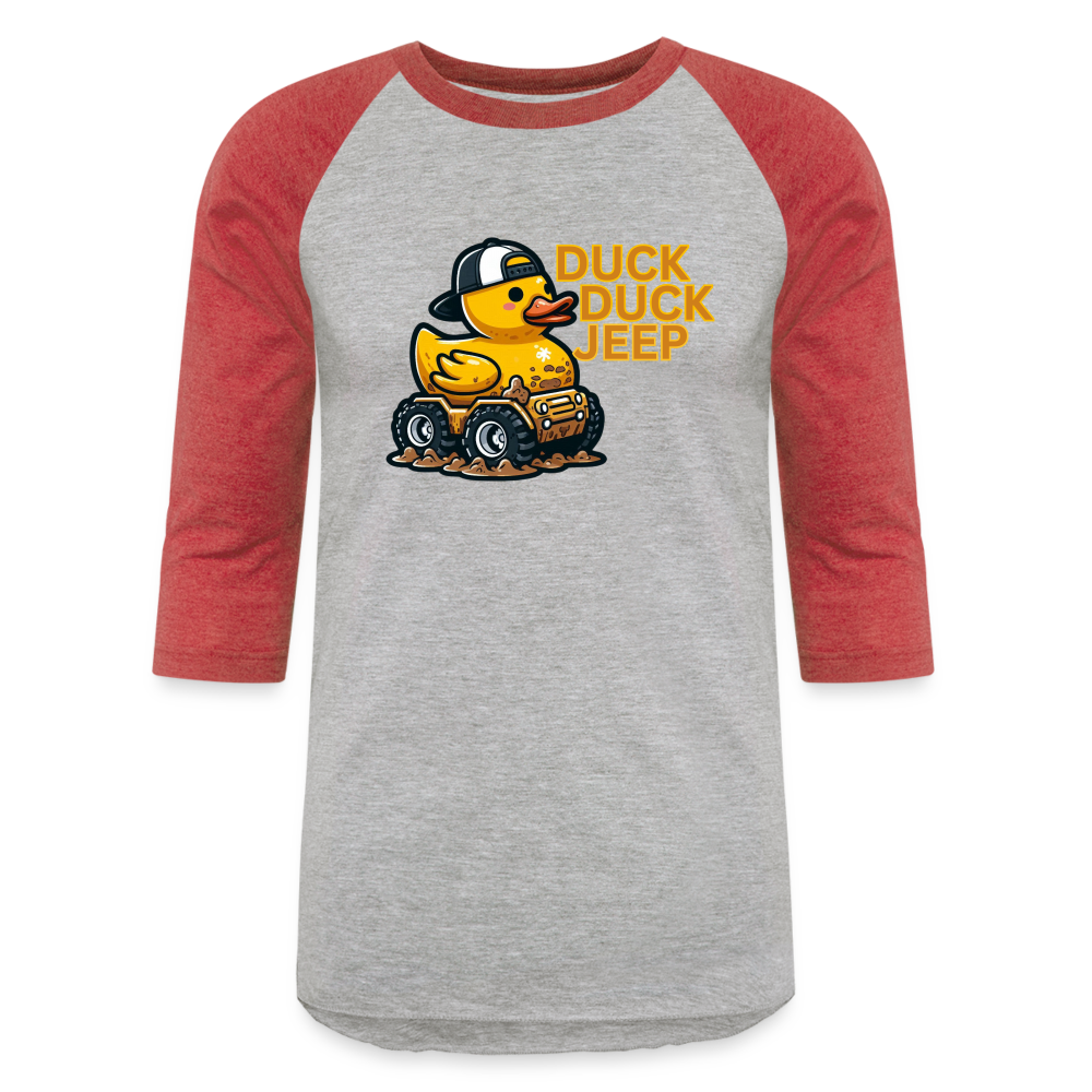 DUCK DUCK JEEP Baseball T-Shirt - heather gray/red