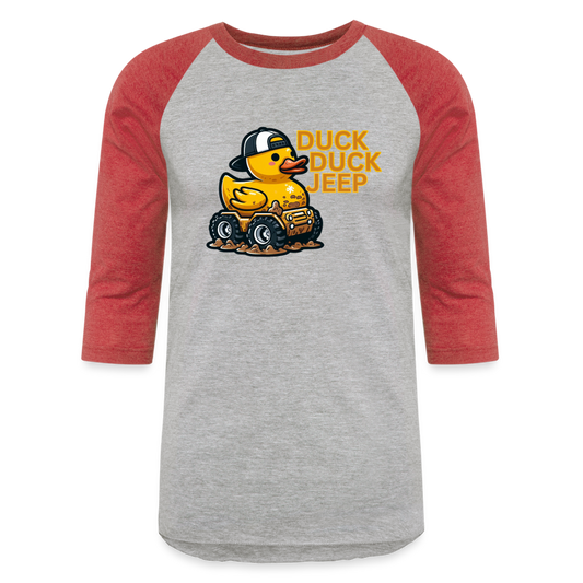 DUCK DUCK JEEP Baseball T-Shirt - heather gray/red