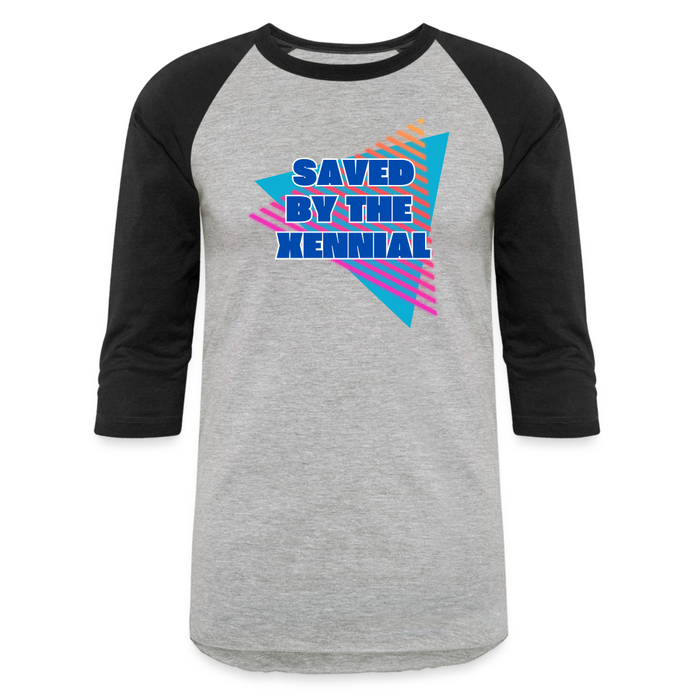 SAVED BY THE XENNIAL Baseball T-Shirt - heather gray/black