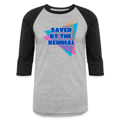 SAVED BY THE XENNIAL Baseball T-Shirt - heather gray/black