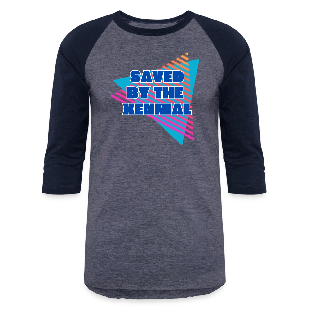 SAVED BY THE XENNIAL Baseball T-Shirt - heather blue/navy