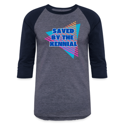 SAVED BY THE XENNIAL Baseball T-Shirt - heather blue/navy