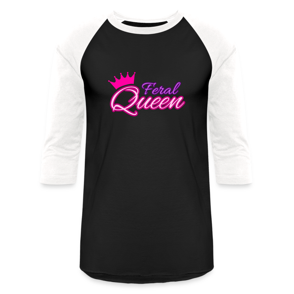 FERAL QUEEN Baseball T-Shirt - black/white