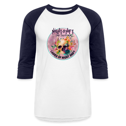 LADIES OF NIGHT SHIFT Baseball T-Shirt - white/navy