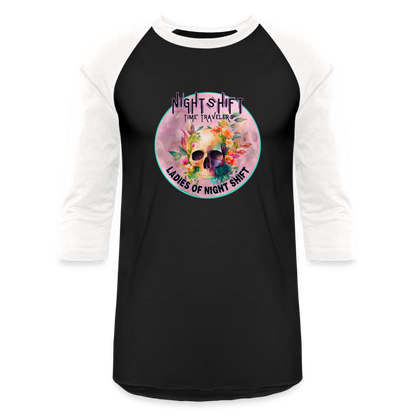 LADIES OF NIGHT SHIFT Baseball T-Shirt - black/white