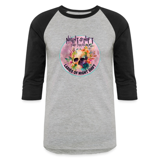 LADIES OF NIGHT SHIFT Baseball T-Shirt - heather gray/black