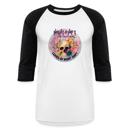 LADIES OF NIGHT SHIFT Baseball T-Shirt - white/black