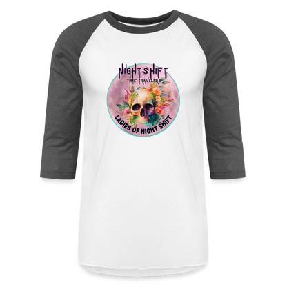 LADIES OF NIGHT SHIFT Baseball T-Shirt - white/charcoal