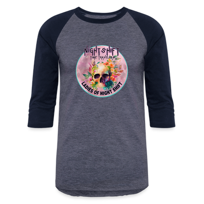 LADIES OF NIGHT SHIFT Baseball T-Shirt - heather blue/navy
