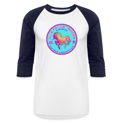 BLUE COLLAR UNICORN Baseball T-Shirt - white/navy