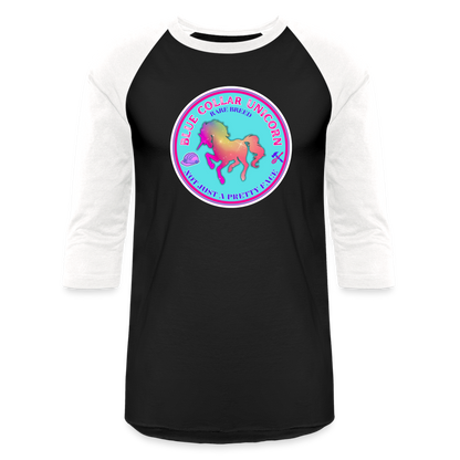 BLUE COLLAR UNICORN Baseball T-Shirt - black/white