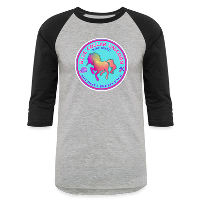 BLUE COLLAR UNICORN Baseball T-Shirt - heather gray/black