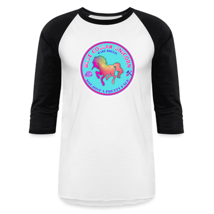 BLUE COLLAR UNICORN Baseball T-Shirt - white/black